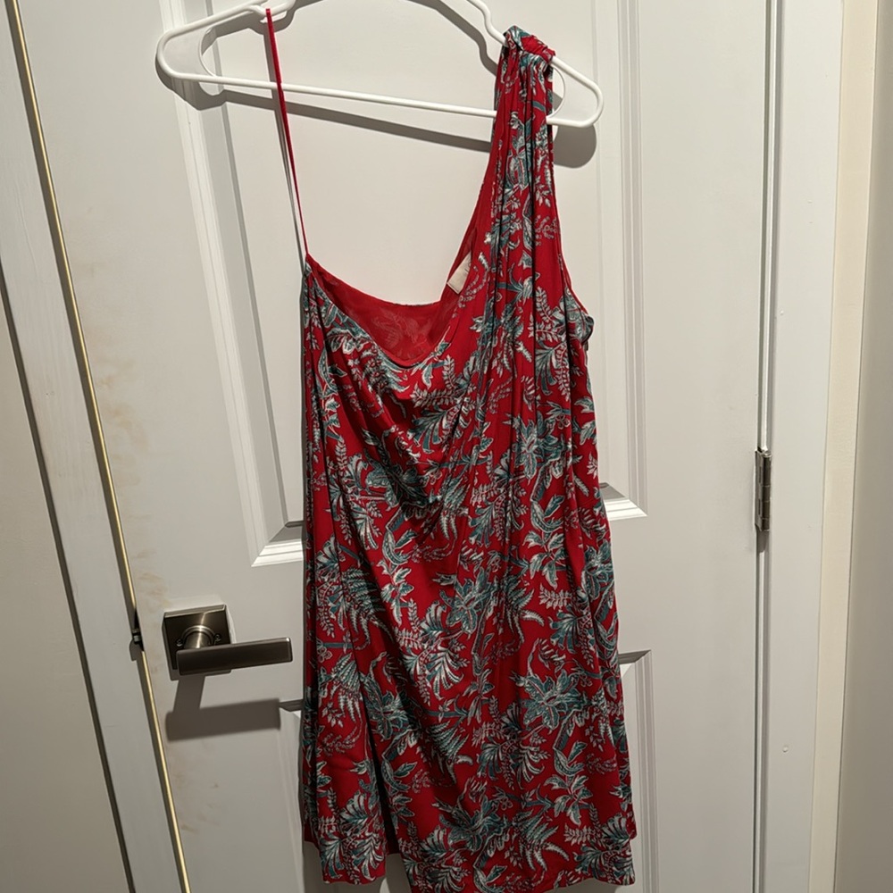 Loft one shoulder colorful dress. Size L.